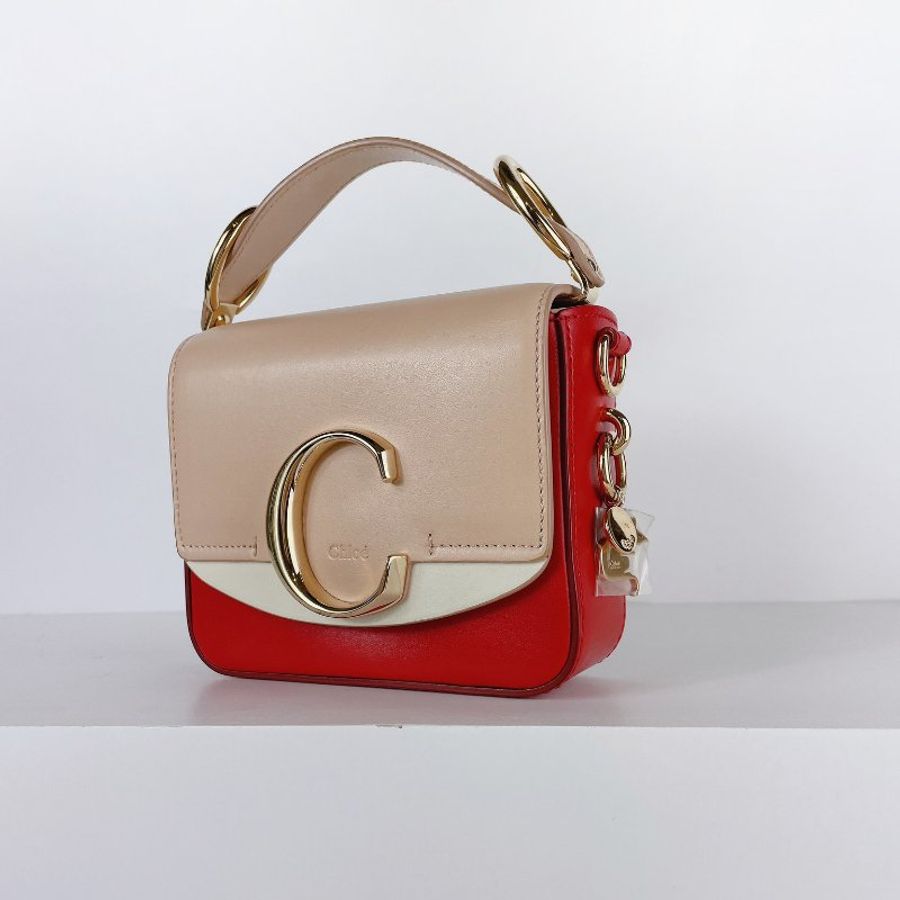 Chloé C Bag 莓果拼色-7