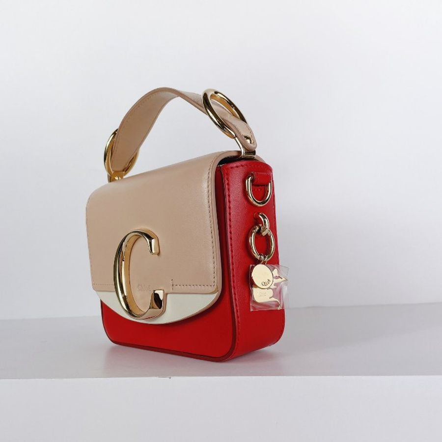 Chloé C Bag 莓果拼色-8