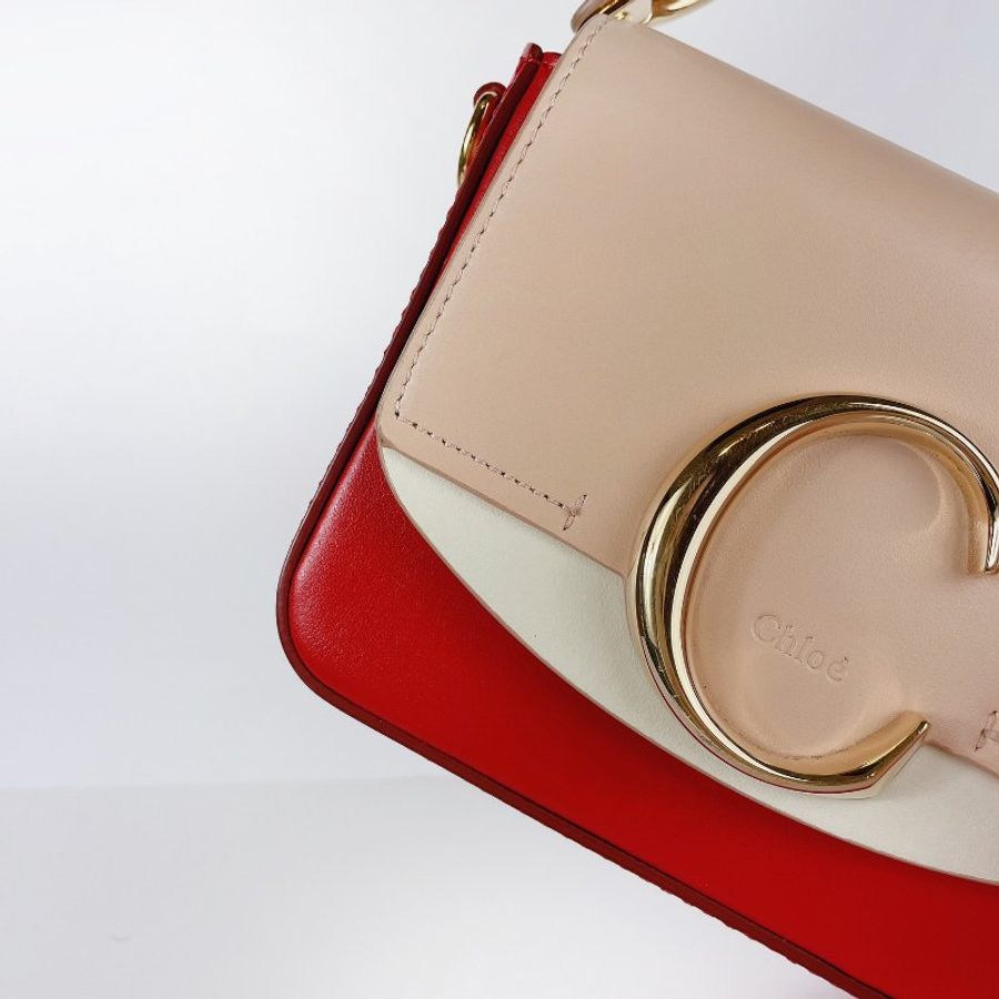 Chloé C Bag 莓果拼色-9