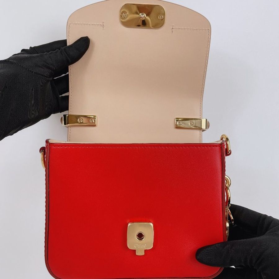 Chloé C Bag 莓果拼色-16
