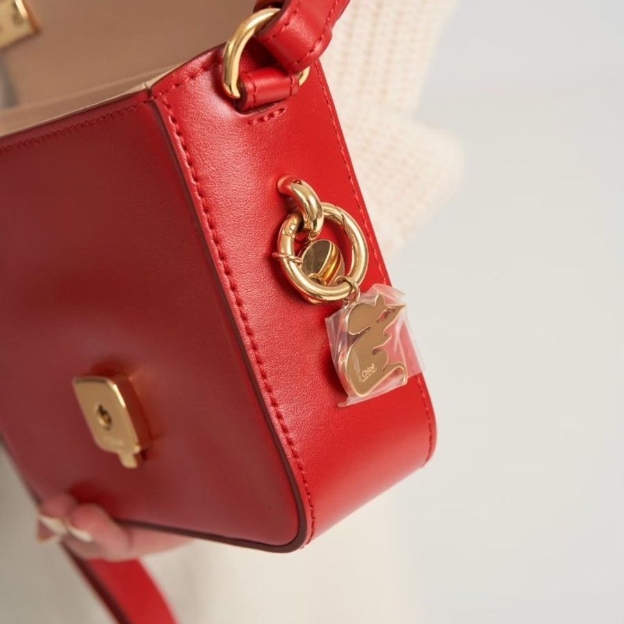 Chloé C Bag 莓果拼色-18