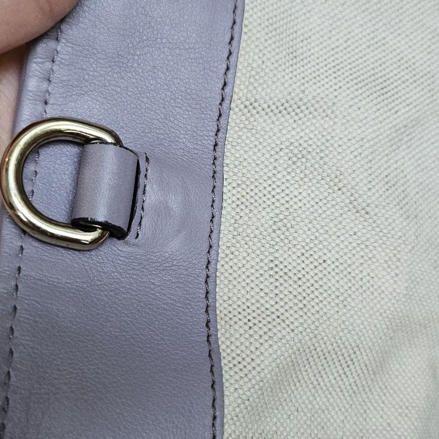GUCCI 古馳 LOGO雙G壓紋 灰紫色牛皮壓紋托特包 可手提可肩背 愛心竹節馬銜吊飾 可當媽媽包 已絕版-57