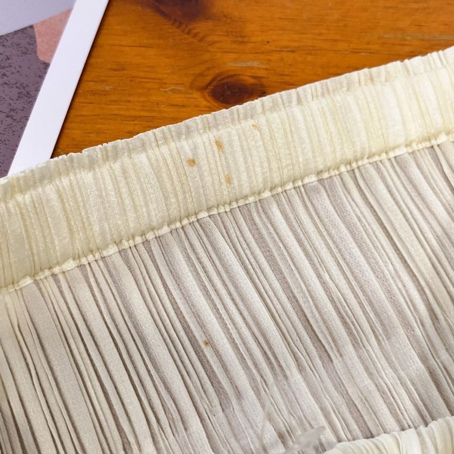 ISSEY MIYAKE 三宅一生 PP米黃色二片裙子/長裙/服飾 2號-3