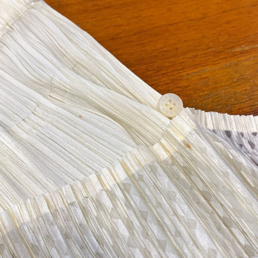 ISSEY MIYAKE 三宅一生 PP米黃色二片裙子/長裙/服飾 2號-4