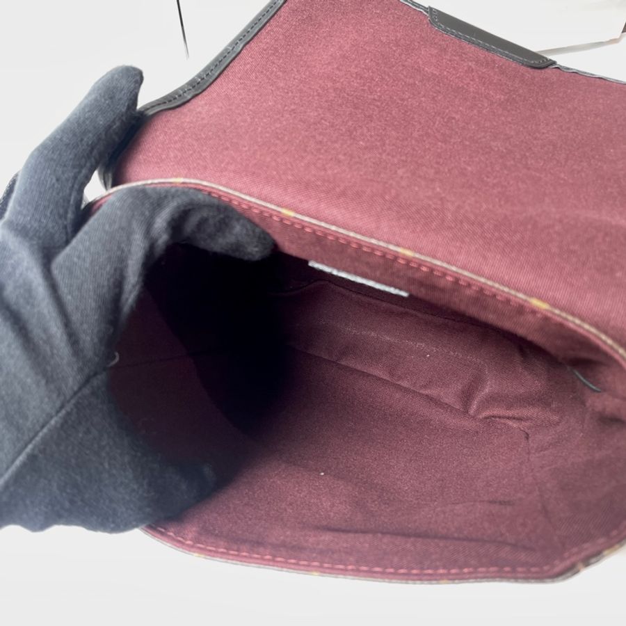 Louis Vuitton 原花黑色皮革滾邊斜背包 M56717-6