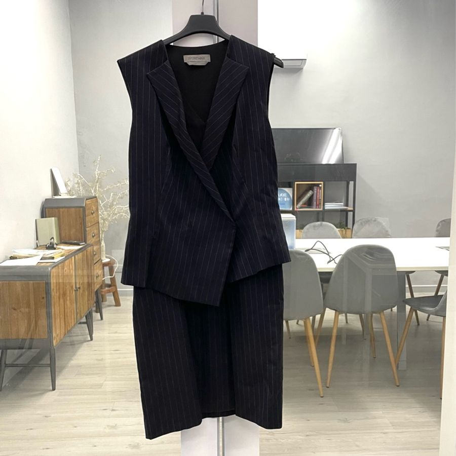 Sportmax假兩件修身洋裝(義大利製)-0