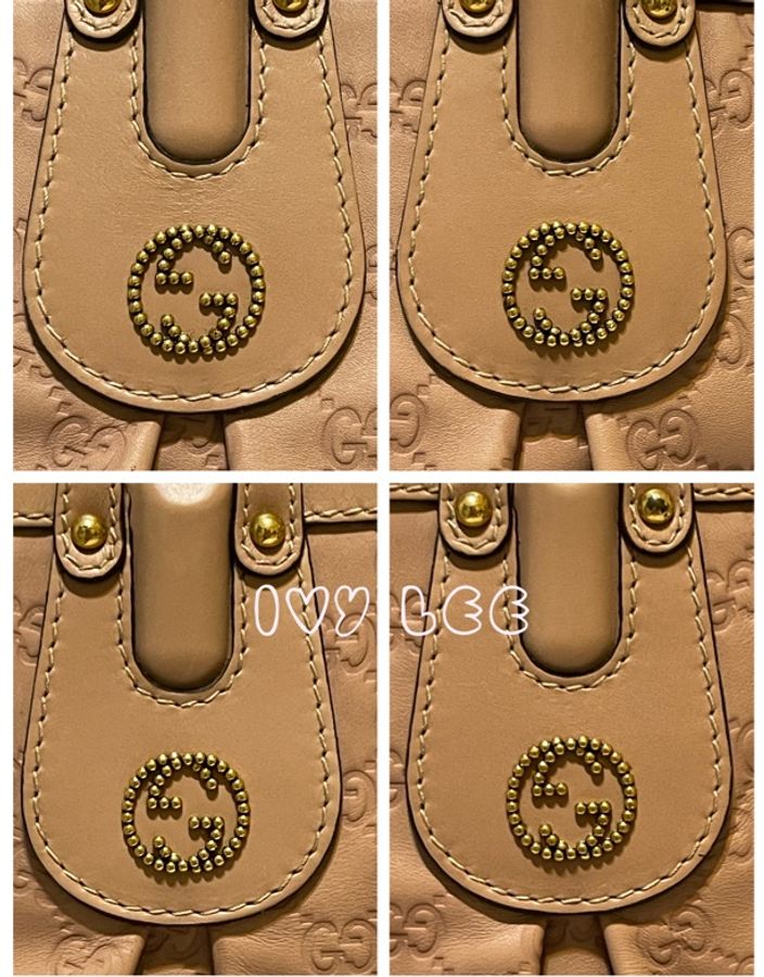 Gucci 269953 女式 粉膚色Scarlett Nude Guccissima 皮革手提包托特包 二手精品-8