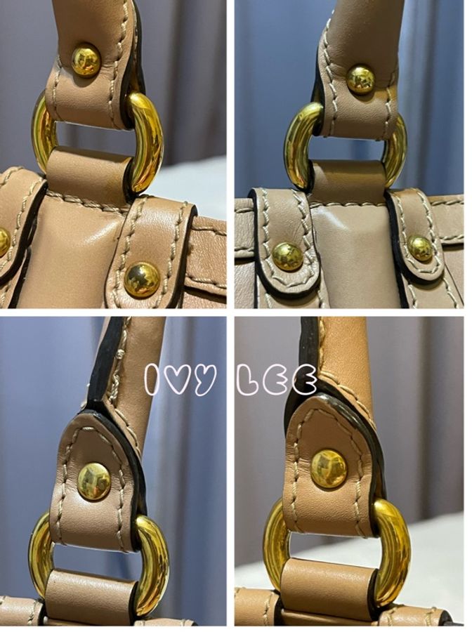 Gucci 269953 女式 粉膚色Scarlett Nude Guccissima 皮革手提包托特包 二手精品-17