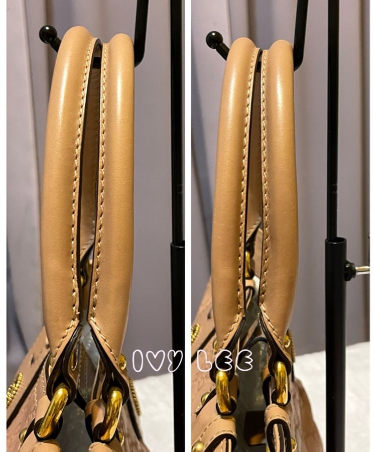 Gucci 269953 女式 粉膚色Scarlett Nude Guccissima 皮革手提包托特包 二手精品-19