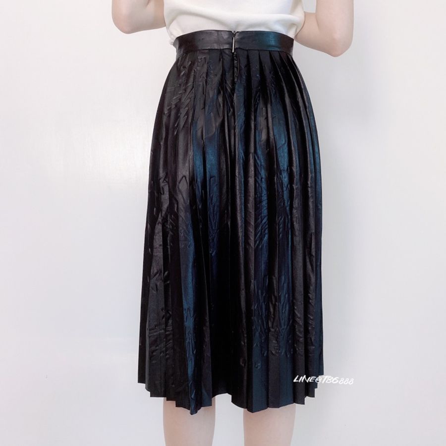 MSGM 壓紋百褶長皮裙-2