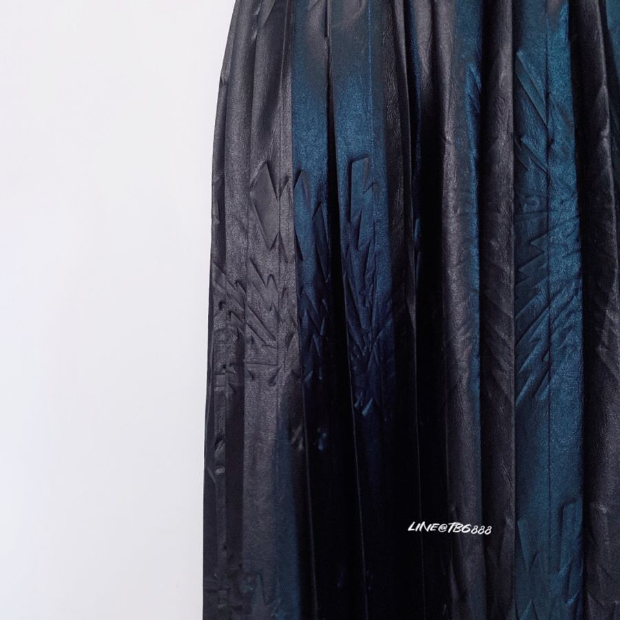 MSGM 壓紋百褶長皮裙-6