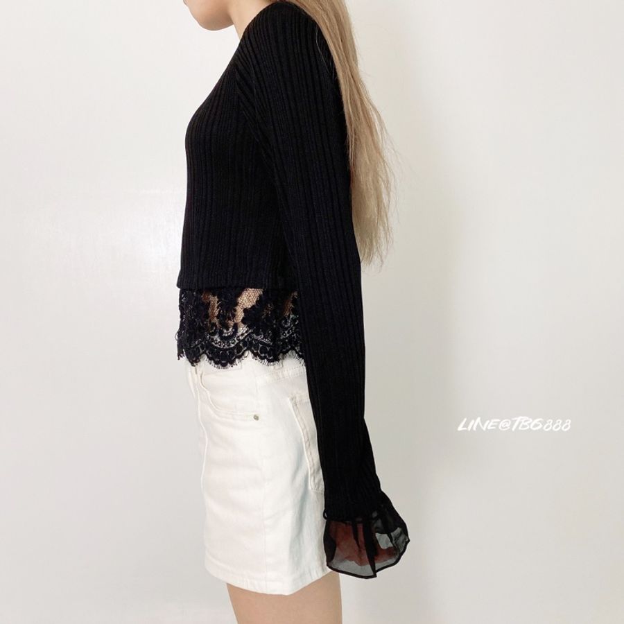 3.1 Phillip Lim 方領蕾絲微透上衣-1