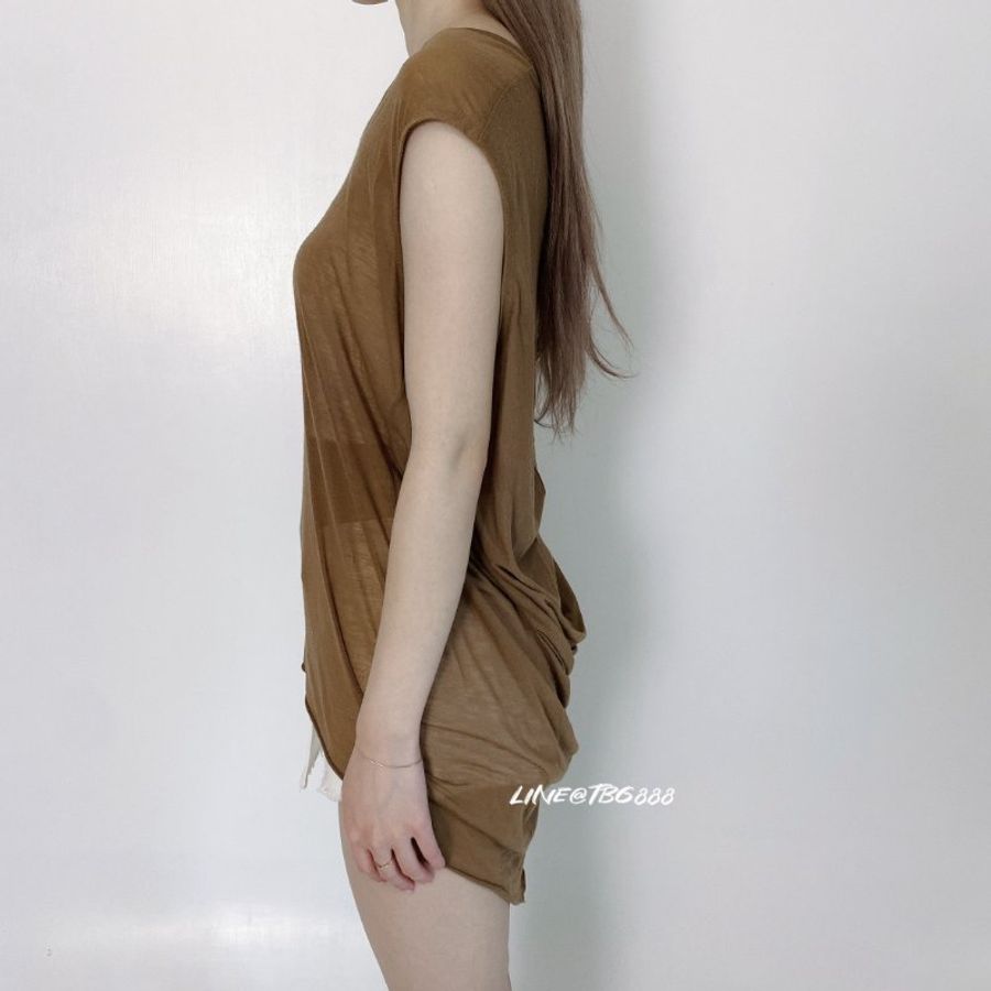 HELMUT LANG 舒適柔軟美國棉透膚抓皺背心-1