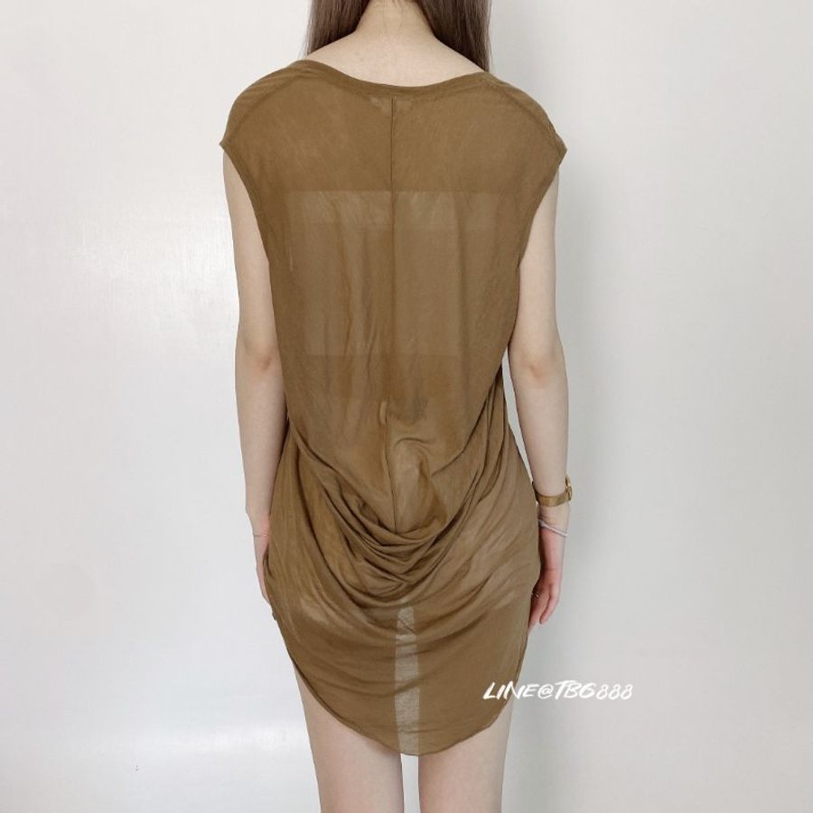 HELMUT LANG 舒適柔軟美國棉透膚抓皺背心-2