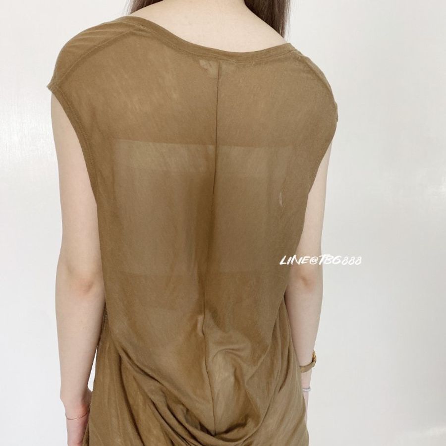 HELMUT LANG 舒適柔軟美國棉透膚抓皺背心-5