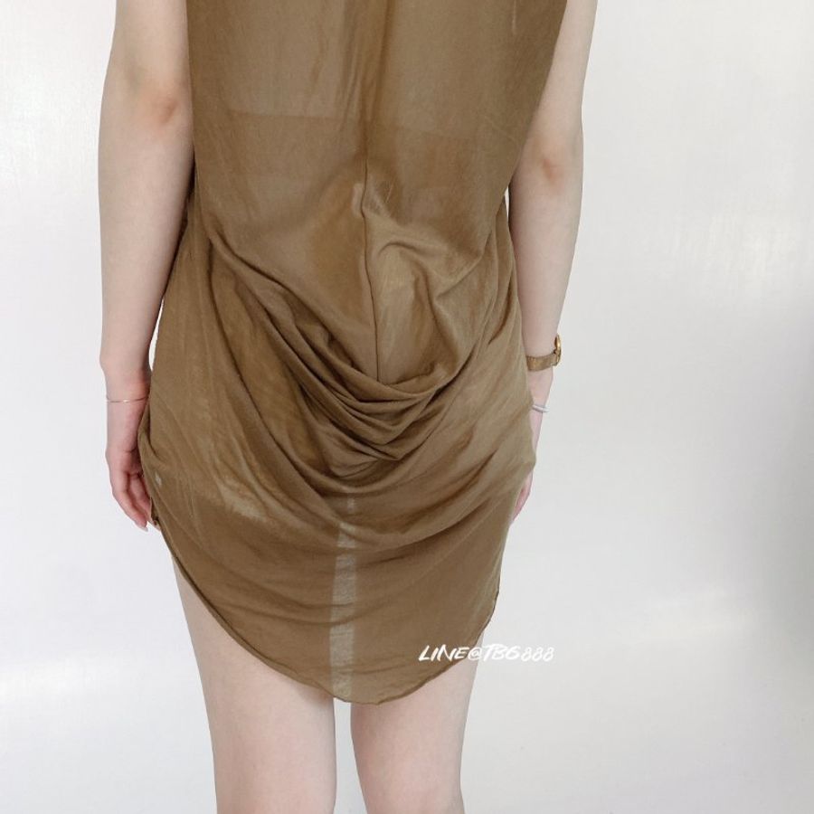 HELMUT LANG 舒適柔軟美國棉透膚抓皺背心-6