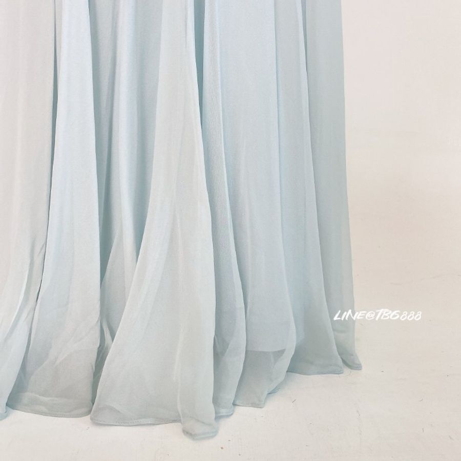 Marchesa Notte 刺繡水藍長洋裝-12