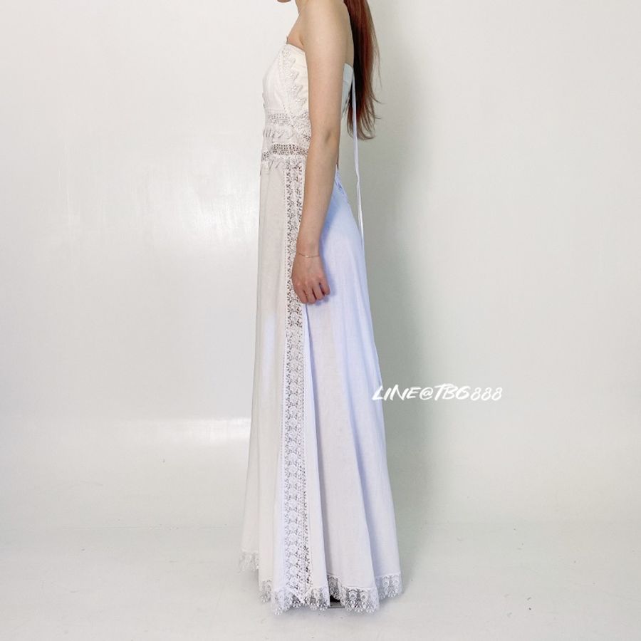 Charo Ruiz 掛脖蕾絲長洋裝-2