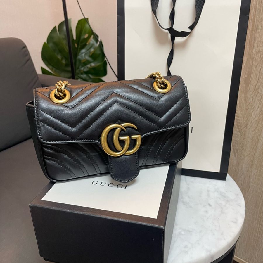 GUCCI 古馳 GG MARMONT 馬夢 MINI BAG 22cm-1