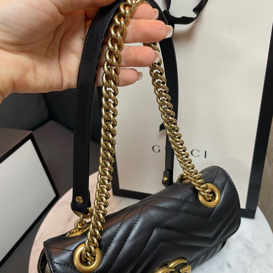 GUCCI 古馳 GG MARMONT 馬夢 MINI BAG 22cm-5