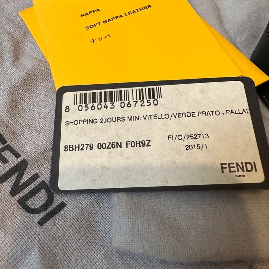 Fendi 2JOURS mini vitello肩背包墨綠拼粉公事包-9
