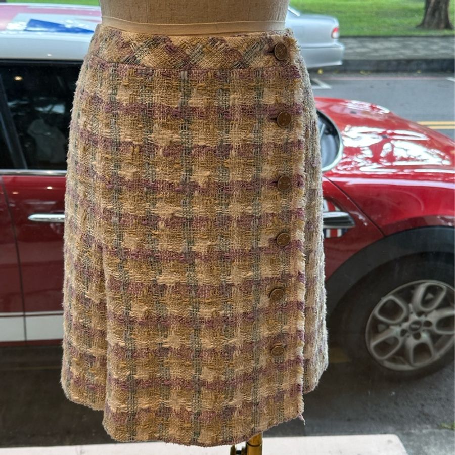 CHANEL 斜紋尼龍A字一片裙-6