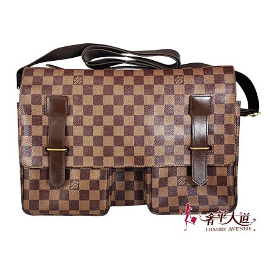 ★已售出★ LV咖啡色棋盤格BROADWAI 郭富城包 N42270-0