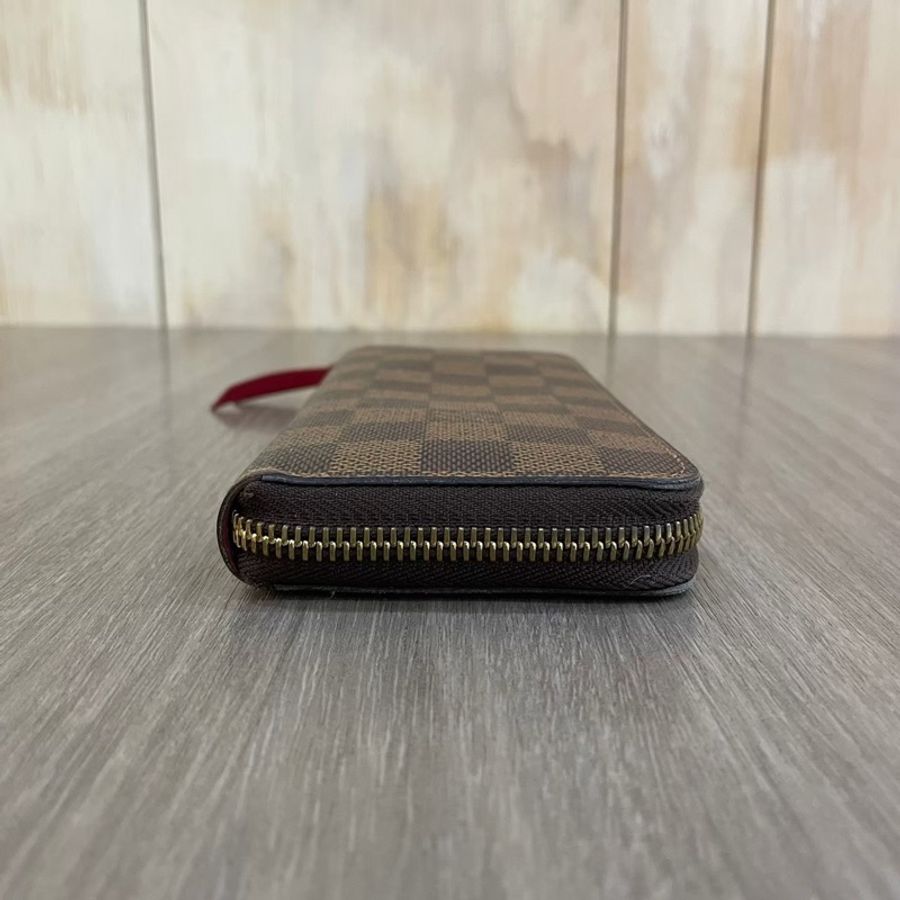 Louis Vuitton N60534棋盤格紅內裡Clemence拉鍊長夾-2