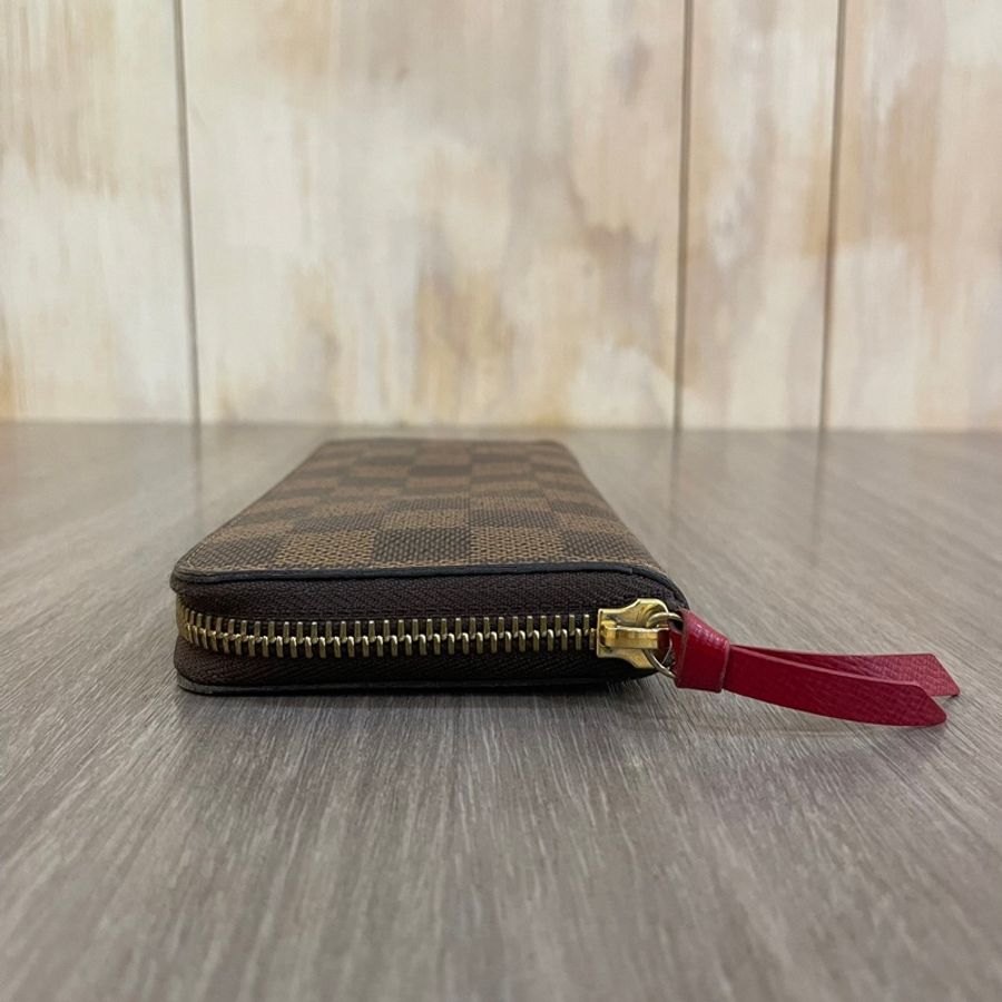 Louis Vuitton N60534棋盤格紅內裡Clemence拉鍊長夾-4
