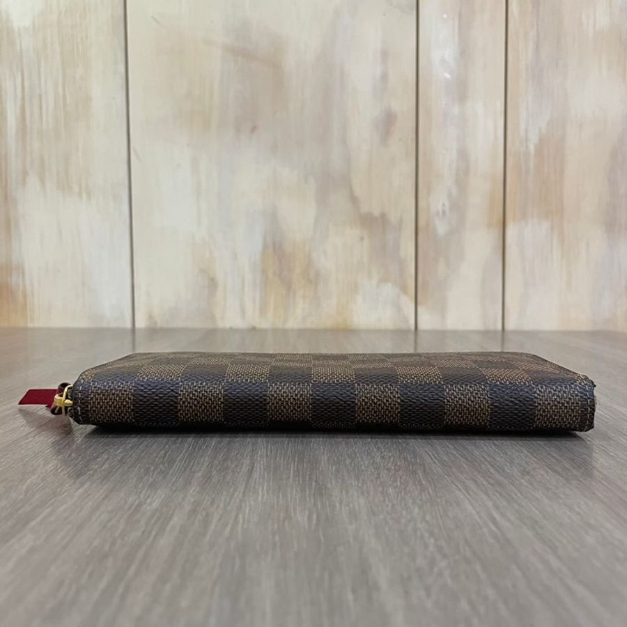 Louis Vuitton N60534棋盤格紅內裡Clemence拉鍊長夾-5