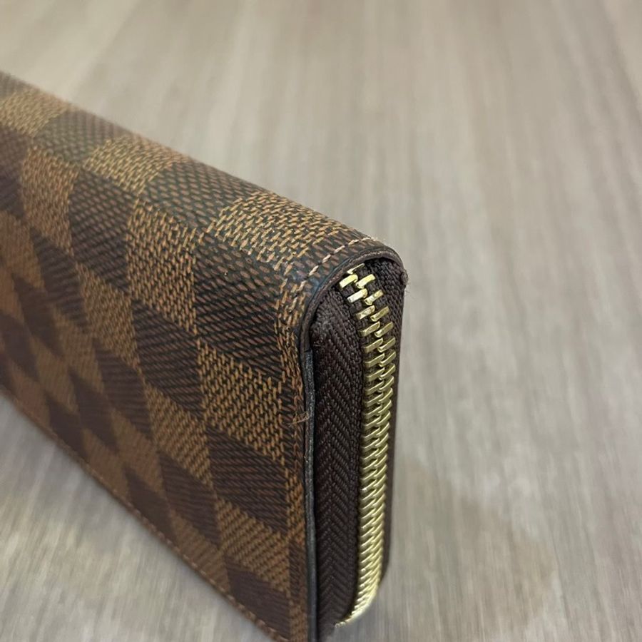 Louis Vuitton N60534棋盤格紅內裡Clemence拉鍊長夾-6