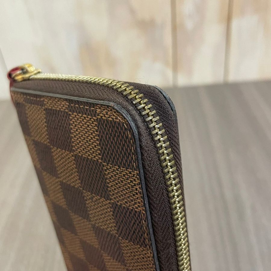 Louis Vuitton N60534棋盤格紅內裡Clemence拉鍊長夾-8
