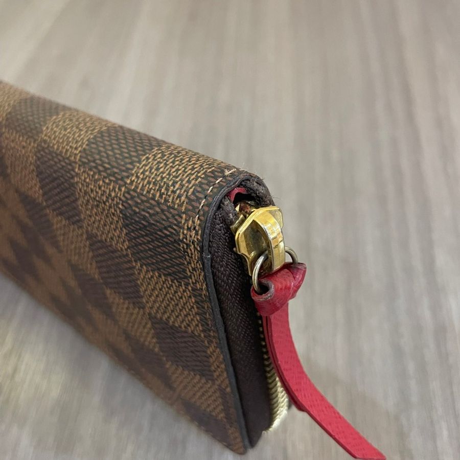 Louis Vuitton N60534棋盤格紅內裡Clemence拉鍊長夾-9