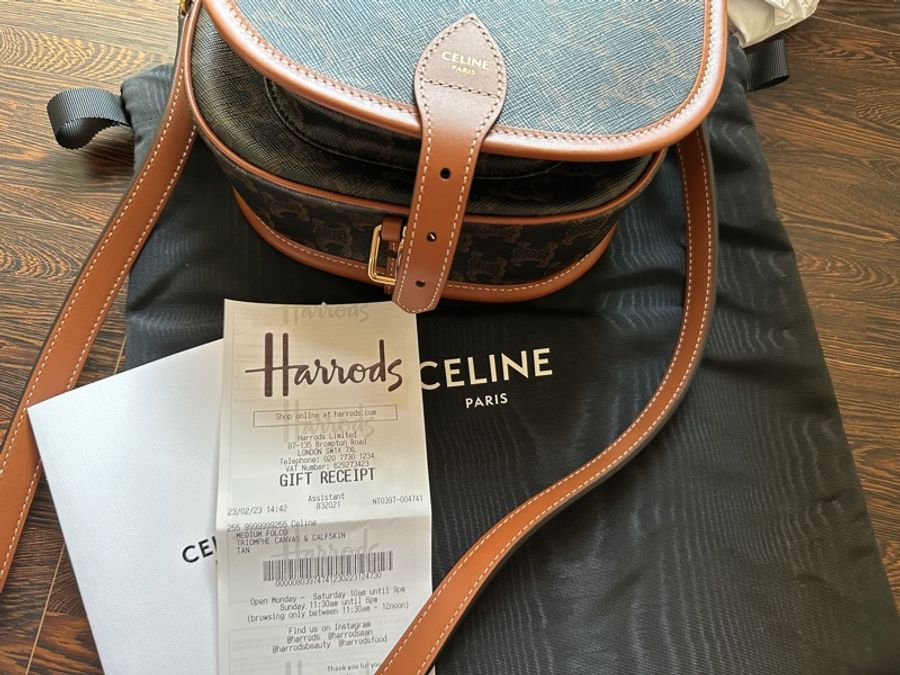 Celine TRIOMPHE Folco bag 斜/肩背 經典老花馬鞍包191502-5