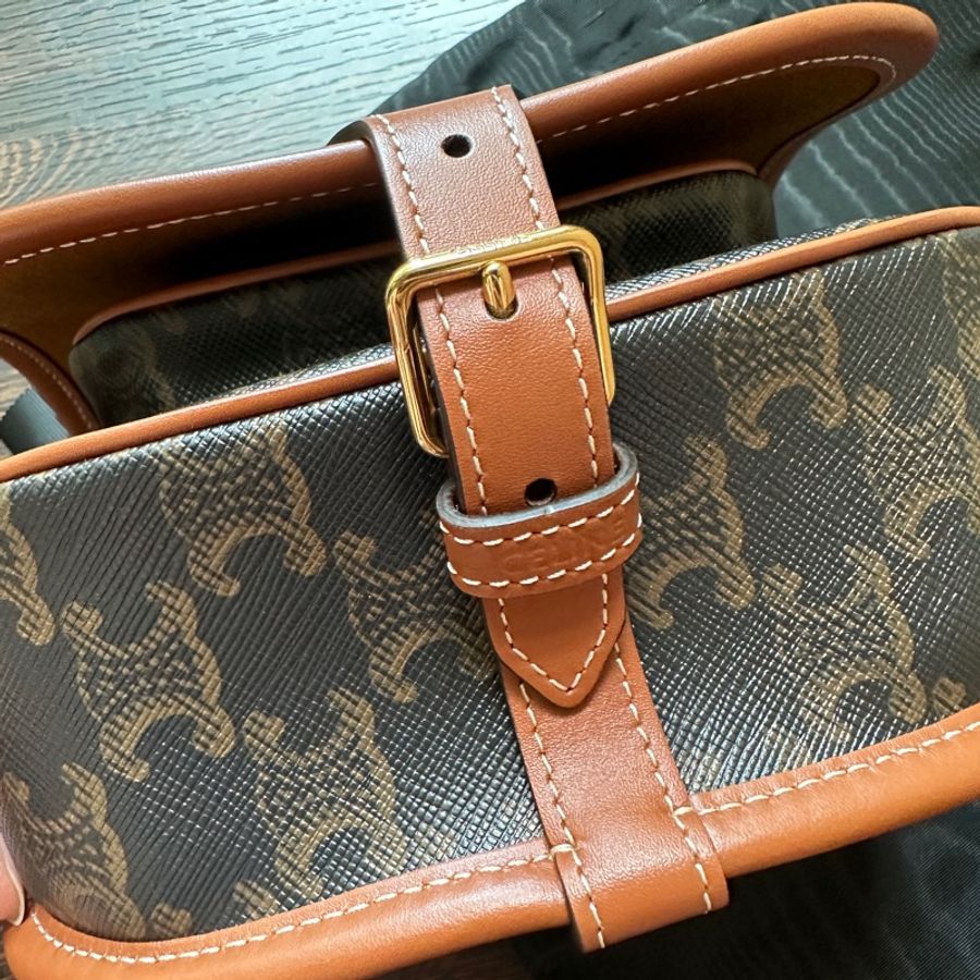 Celine TRIOMPHE Folco bag 斜/肩背 經典老花馬鞍包191502-12