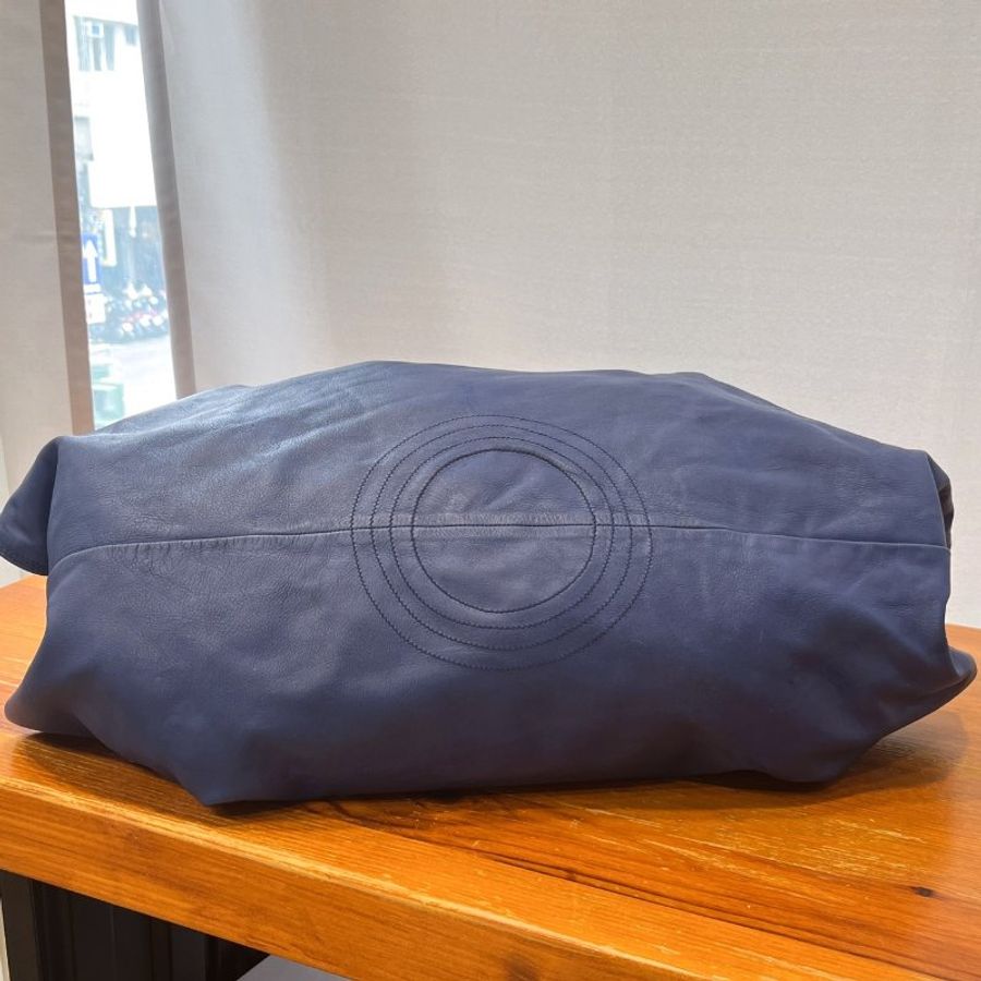 LOEWE 羅威 藍色 全皮 大款 空氣包/手提購物包-4