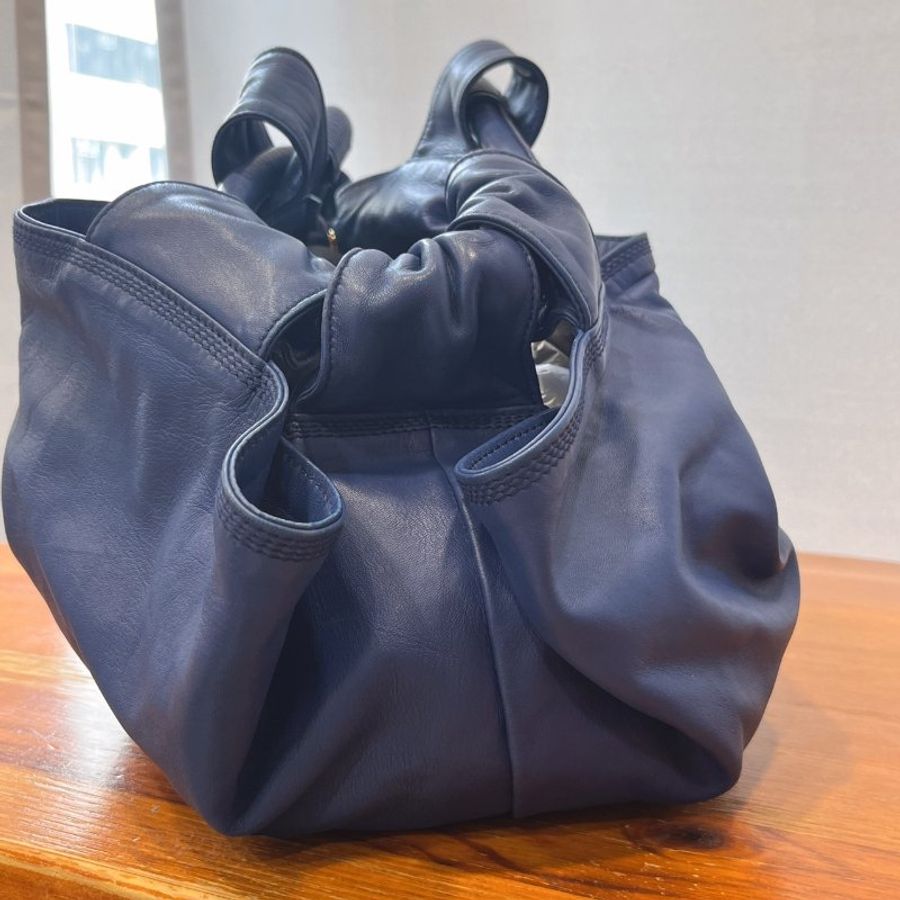 LOEWE 羅威 藍色 全皮 大款 空氣包/手提購物包-2
