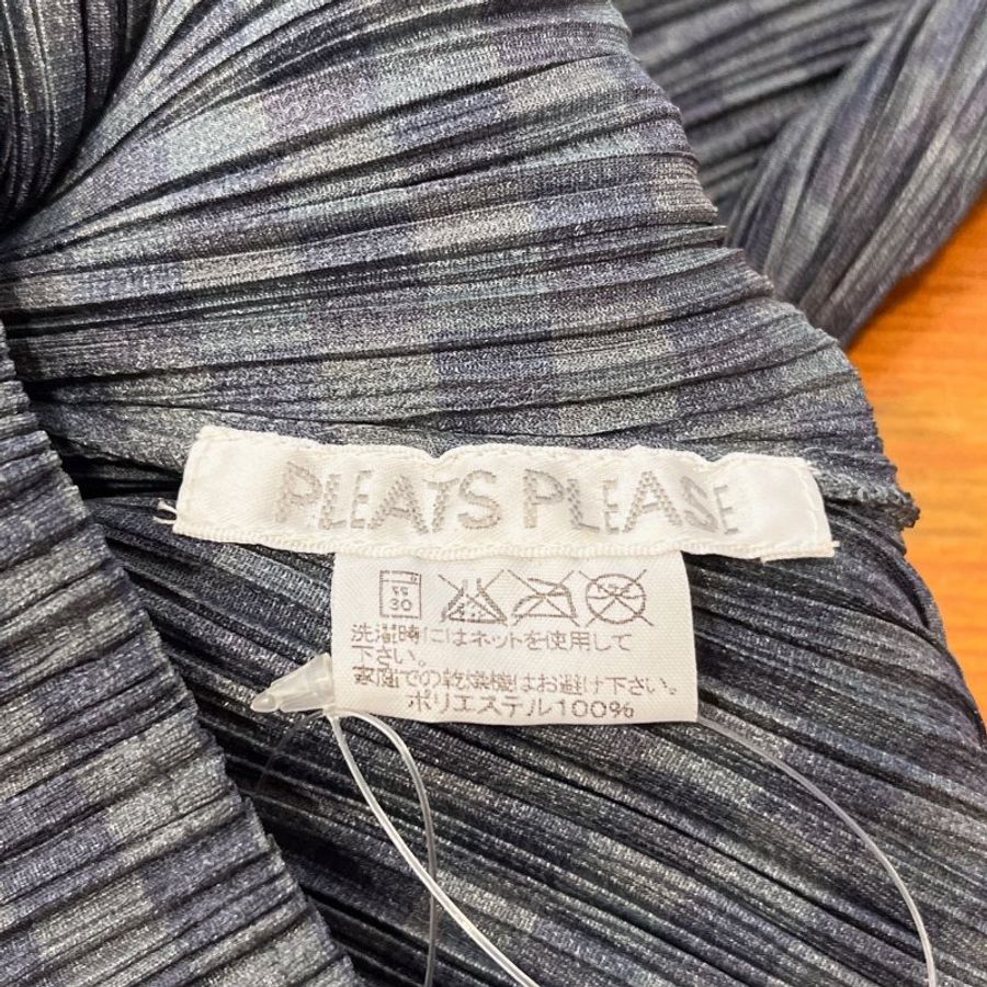 ISSEY MIYAKE 三宅一生 PP灰色格子長袖上衣/長袖/服飾 3號-3
