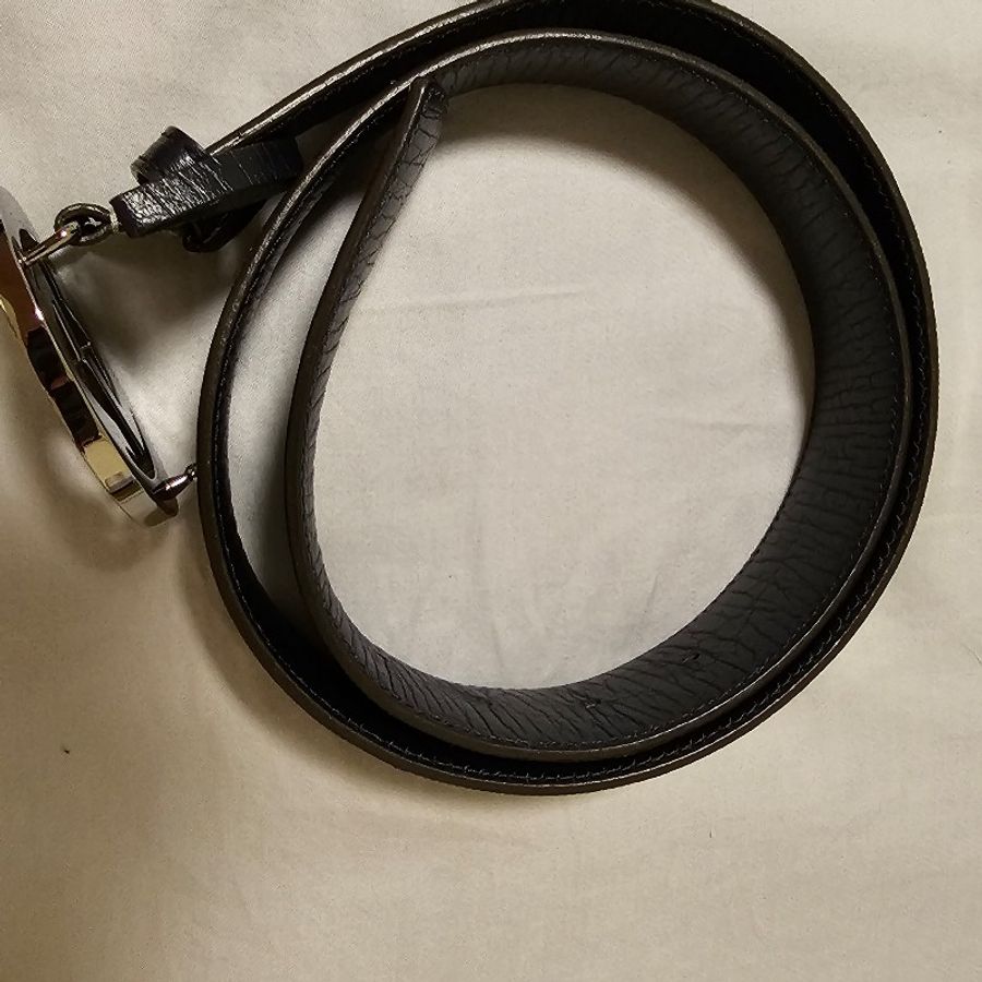 【GUCCI 古馳】經典雙G金屬銀釦防水帆布皮革腰帶/皮帶-0