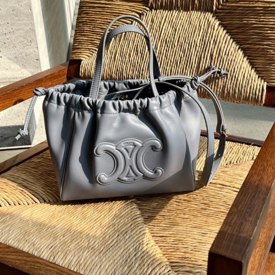 Celine 111013 Cuir Triomphe 凱旋門小款索繩包 藍灰色/當季熱門新品 下單前請先詢問-0