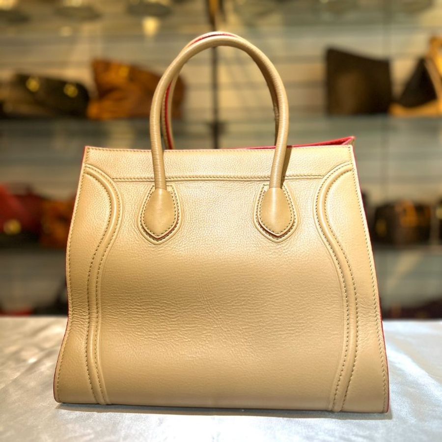 [舊愛新歡] CELINE 焦糖色敲打小牛皮迷你型LUGGAGE冏包-1