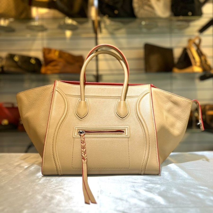 [舊愛新歡] CELINE 焦糖色敲打小牛皮迷你型LUGGAGE冏包-2