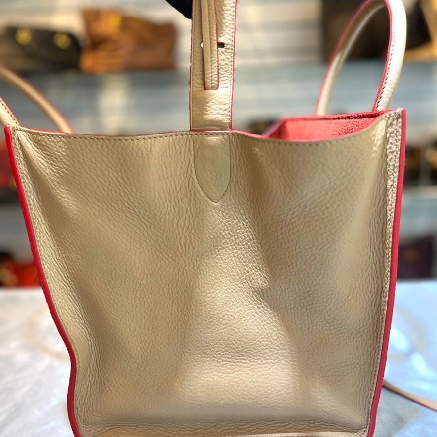 [舊愛新歡] CELINE 焦糖色敲打小牛皮迷你型LUGGAGE冏包-7