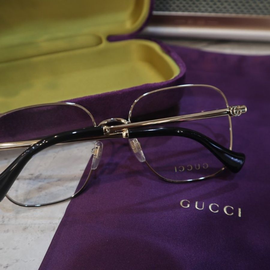 麗睛眼鏡 GUCCI【可刷卡分期】古馳 GG1144O 金色 光學眼鏡 精品眼鏡鏡架 GUCCI大框眼鏡 GG logo-9