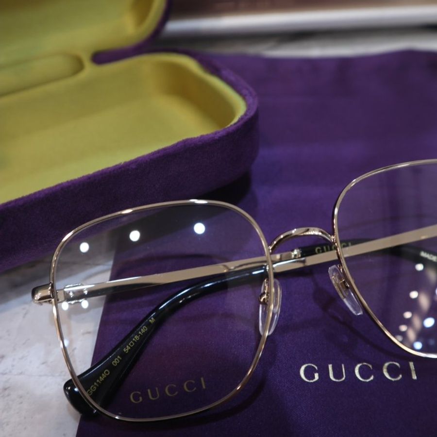麗睛眼鏡 GUCCI【可刷卡分期】古馳 GG1144O 金色 光學眼鏡 精品眼鏡鏡架 GUCCI大框眼鏡 GG logo-10