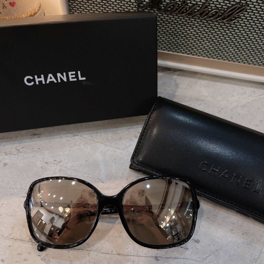 【現貨】麗睛眼鏡Chanel【可刷卡分期】香奈兒 CH5210 太陽眼鏡 水銀鏡片太陽眼鏡 鏡面太陽眼鏡 香奈兒小羊皮穿鏈 小香眼鏡 香奈兒墨鏡-2