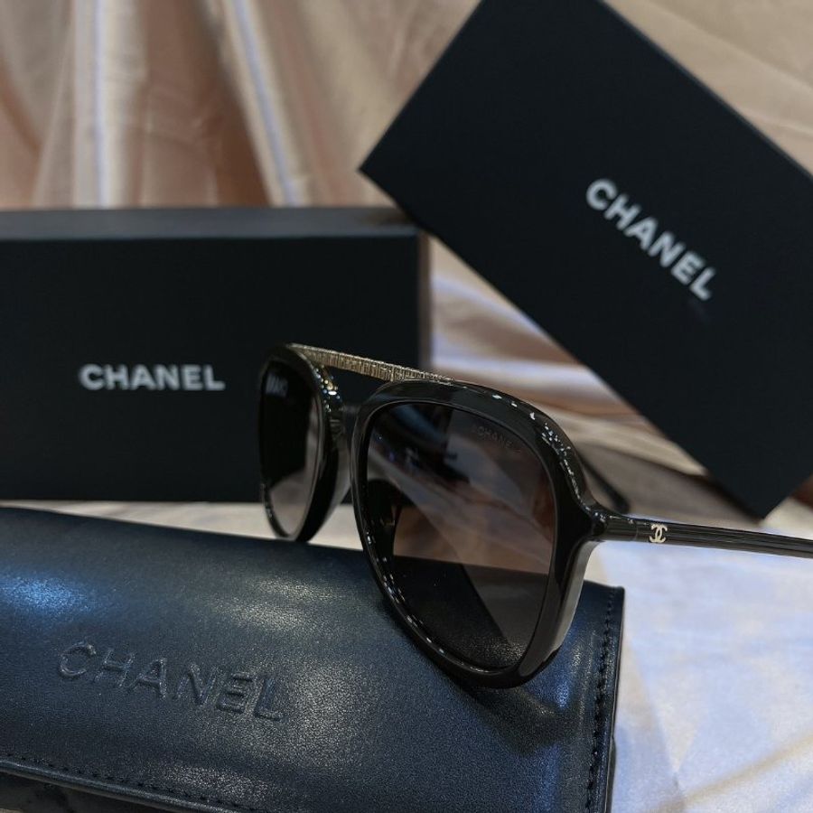 【現貨】麗睛眼鏡 Chanel【可刷卡分期】香奈兒 CH5381A 深棕色 太陽眼鏡 小香眼鏡 香奈兒熱賣款 復古太陽眼鏡 水鑽太陽眼鏡-9