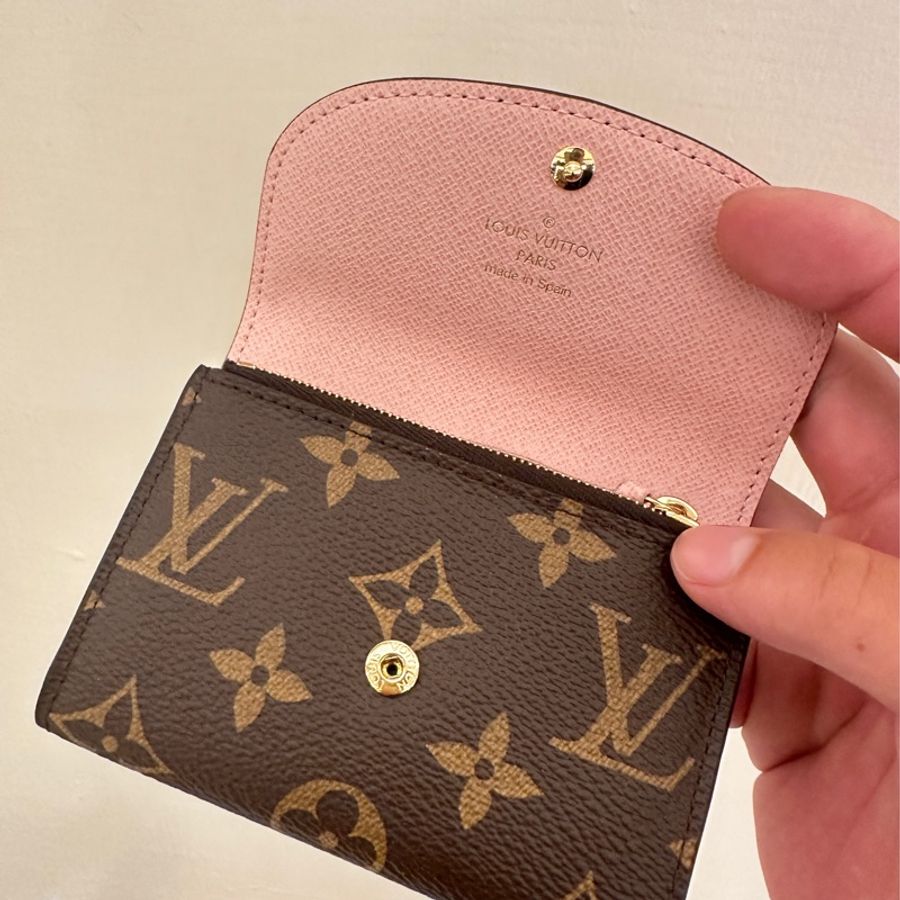 LV 花紋內粉釦式卡片零錢包-11