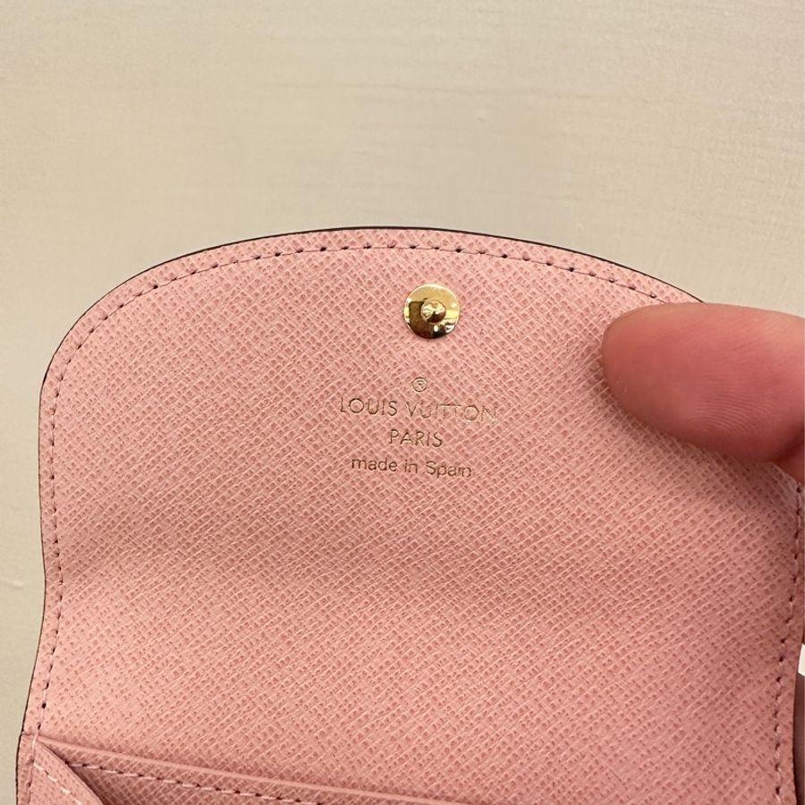 LV 花紋內粉釦式卡片零錢包-13