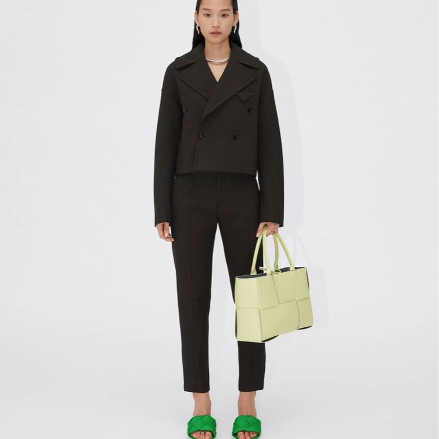 Bottega Veneta Arco toto 檸檬色拼深灰色 羊皮-5